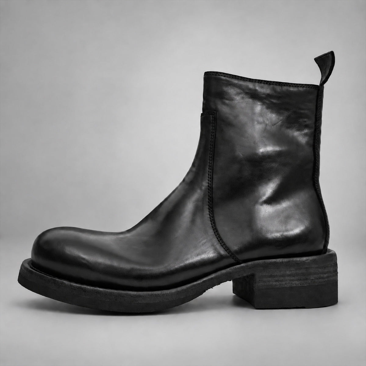 VanPasch 262321B Black horsebutt leather boots, 01-VanPasch-262321b-side