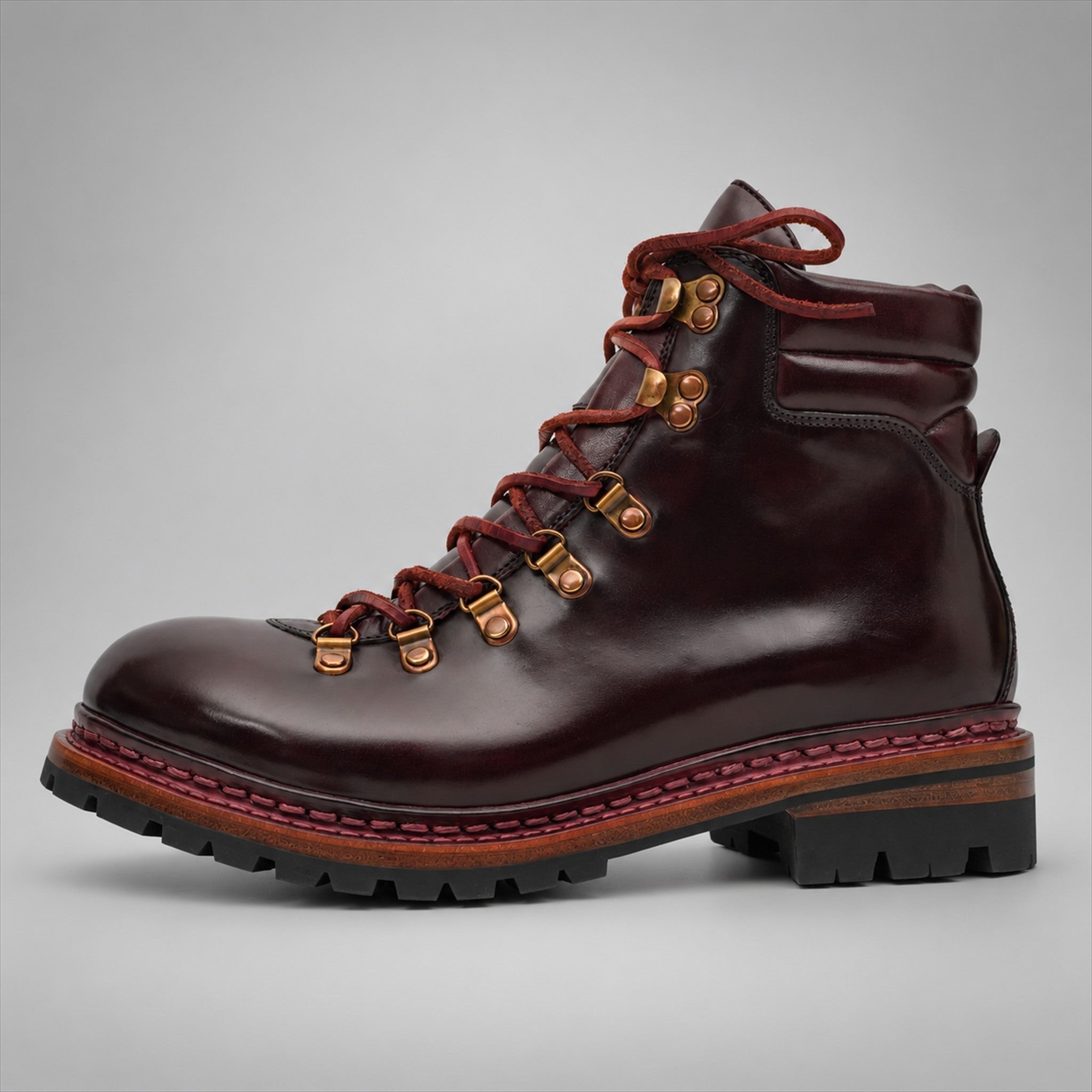 VanPasch 267125C Wine Red horsebutt leather footwear, side view