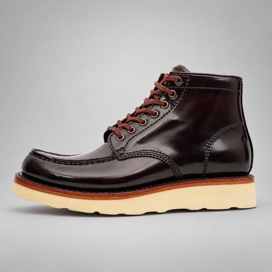 VanPasch 267129A Dark Brown horsebutt leather footwear, side view