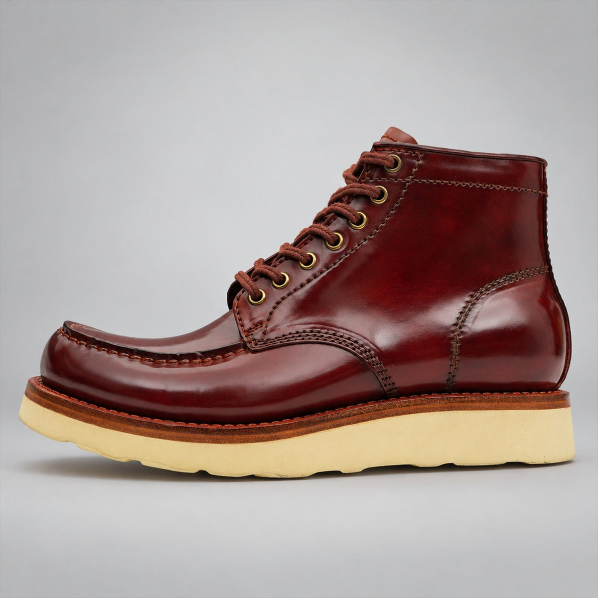 VanPasch 267129C Brown horsebutt leather footwear, side view