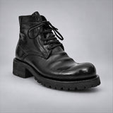 VanPasch 262319B Black horsebutt leather boots, 02-VanPasch-262319b-angle