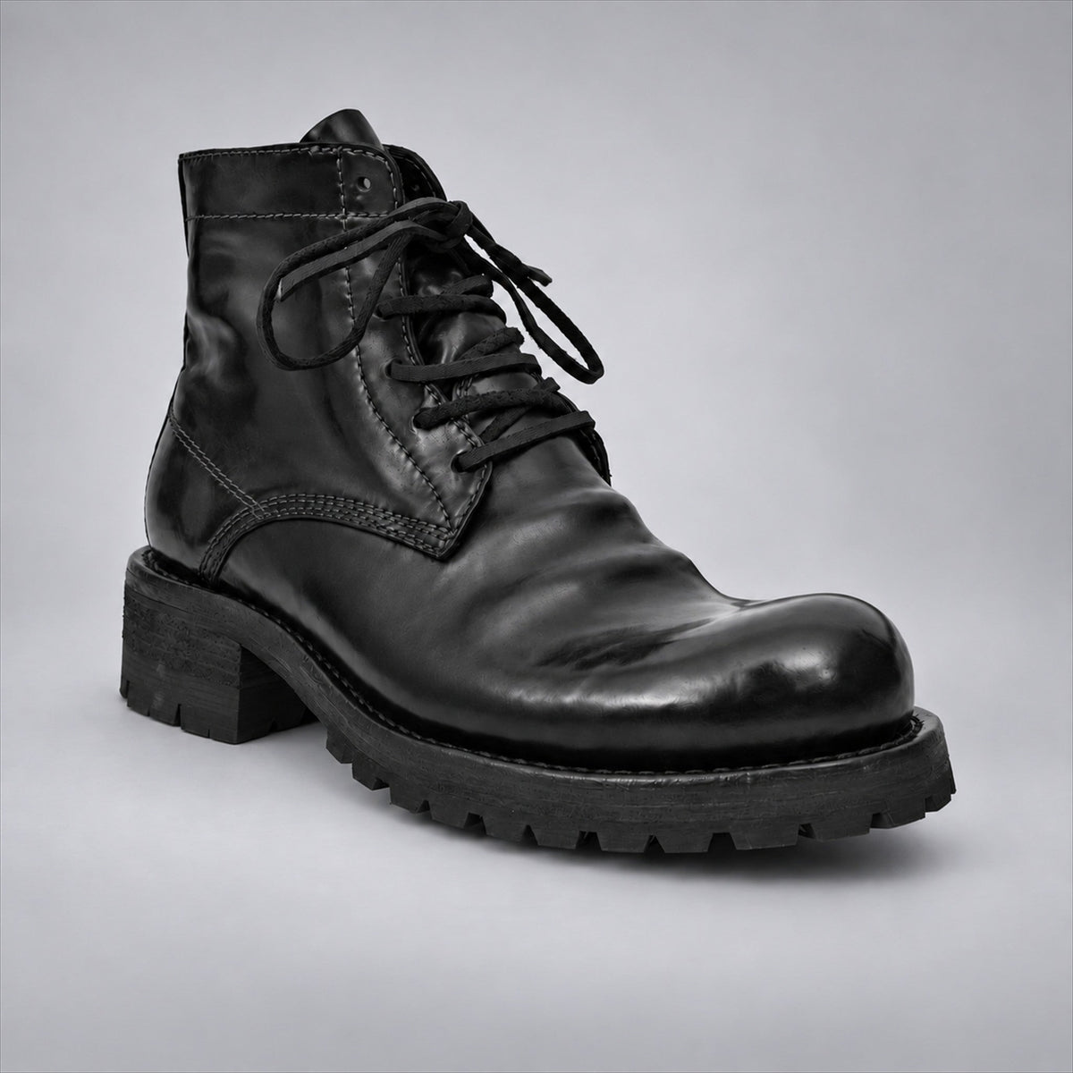 VanPasch 262319B Black horsebutt leather boots, 02-VanPasch-262319b-angle