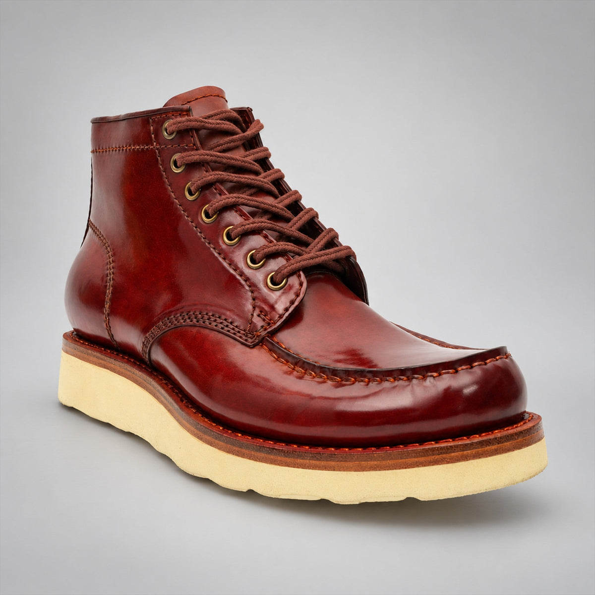 VanPasch 267129C Brown horsebutt leather footwear, angle view