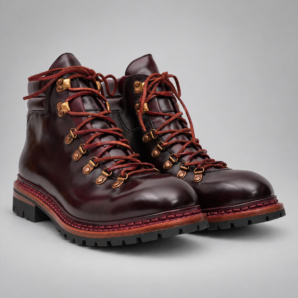 VanPasch 267125C Wine Red horsebutt leather footwear, pair view