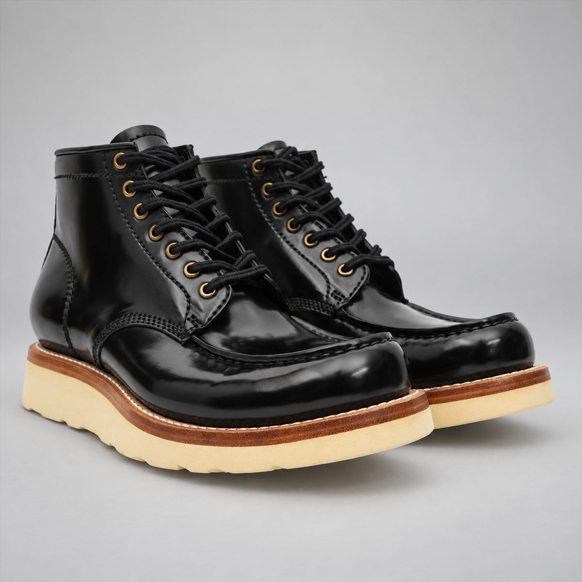 VanPasch 267129B Black horsebutt leather footwear, pair view