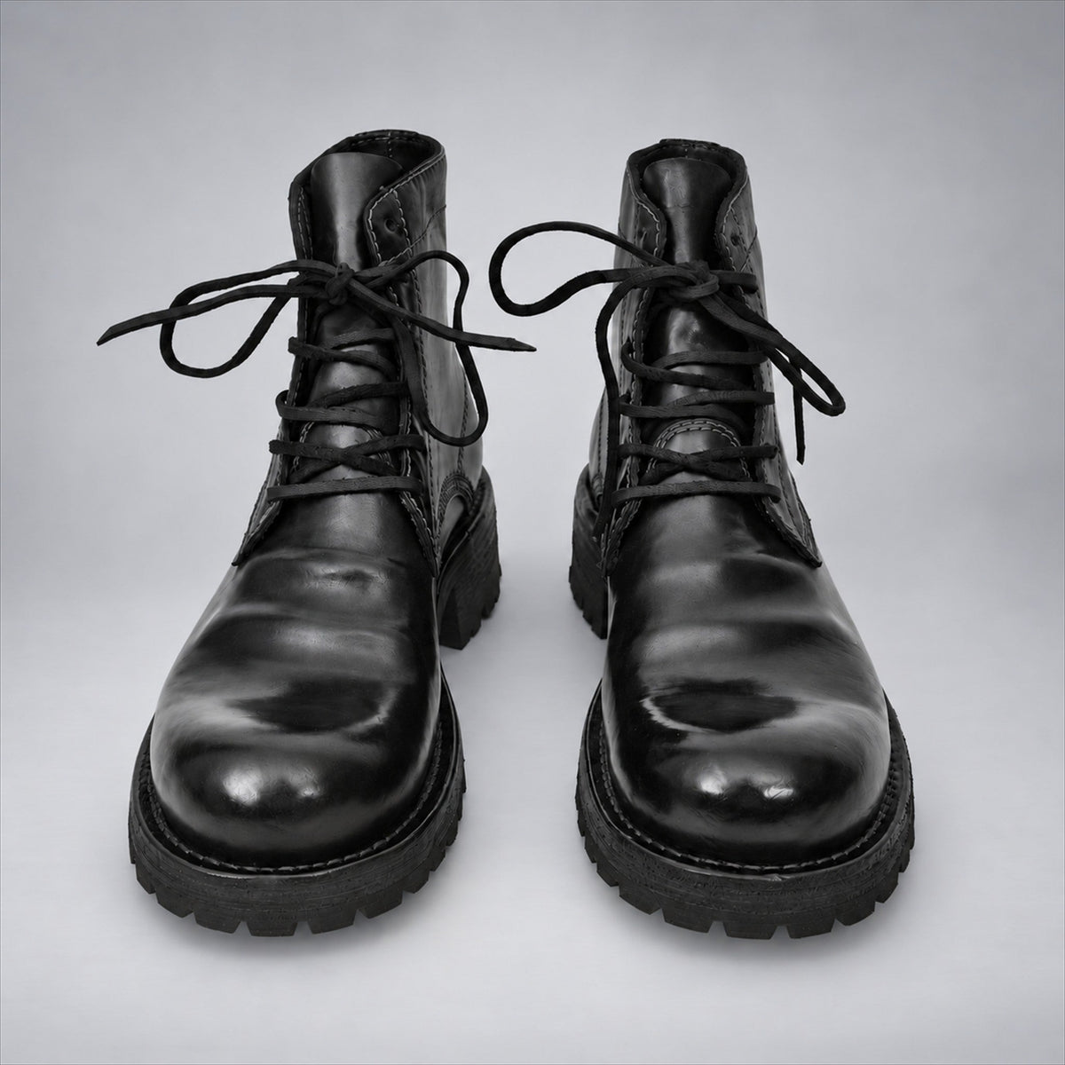 VanPasch 262319B Black horsebutt leather boots, 04-VanPasch-262319b-front
