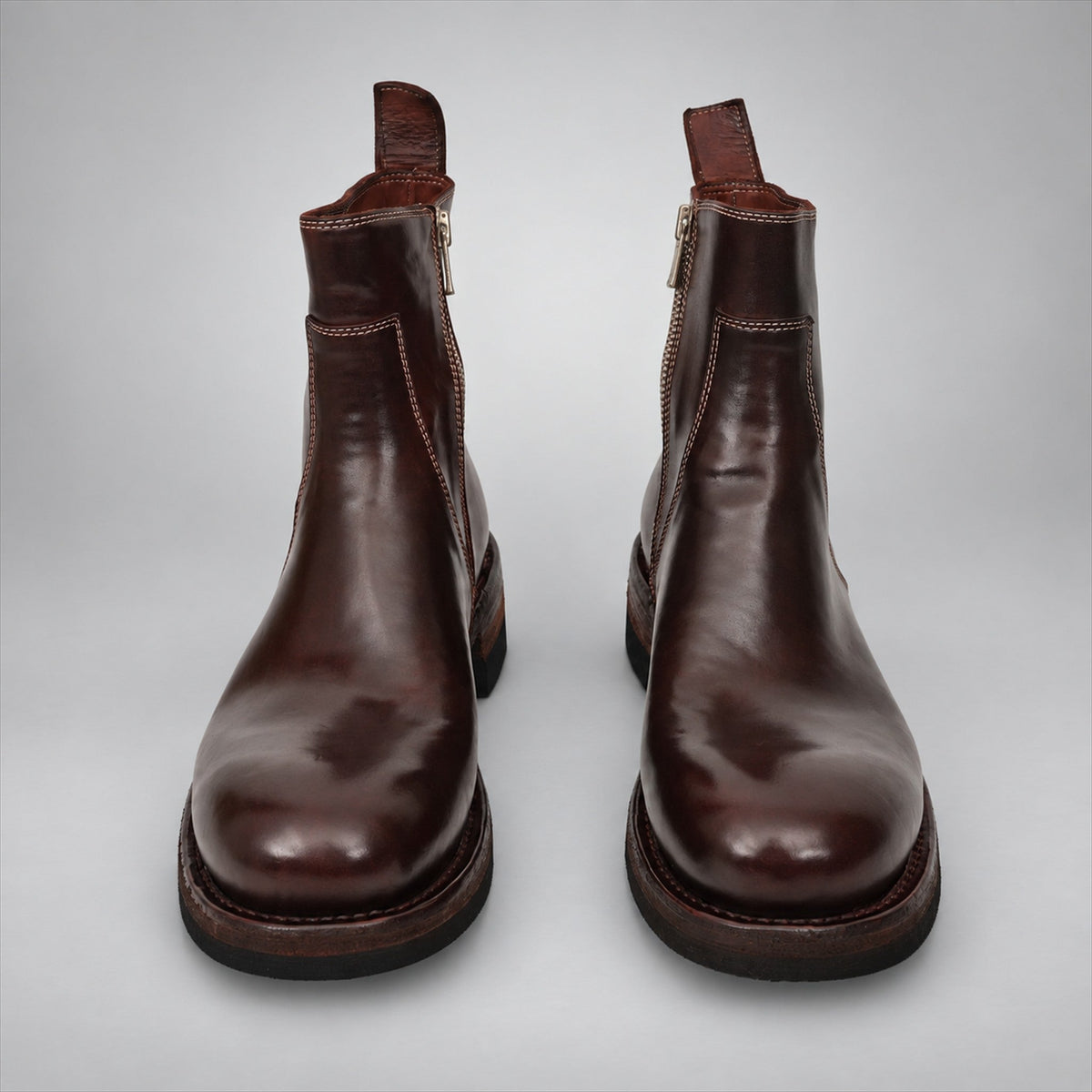 VanPasch 262321A Coffee horsebutt leather boots, 04-VanPasch-262321a-front
