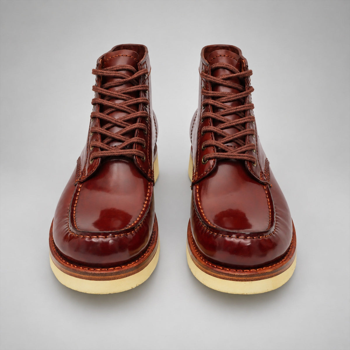 VanPasch 267129C Brown horsebutt leather footwear, front view