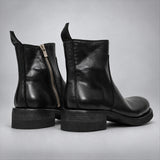 VanPasch 262321B Black horsebutt leather boots, 05-VanPasch-262321b-back