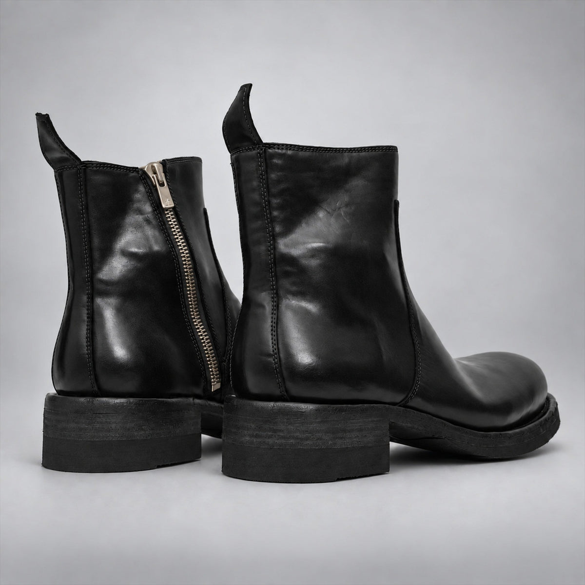 VanPasch 262321B Black horsebutt leather boots, 05-VanPasch-262321b-back
