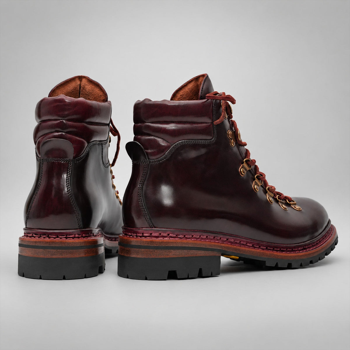 VanPasch 267125C Wine Red horsebutt leather footwear, rear view