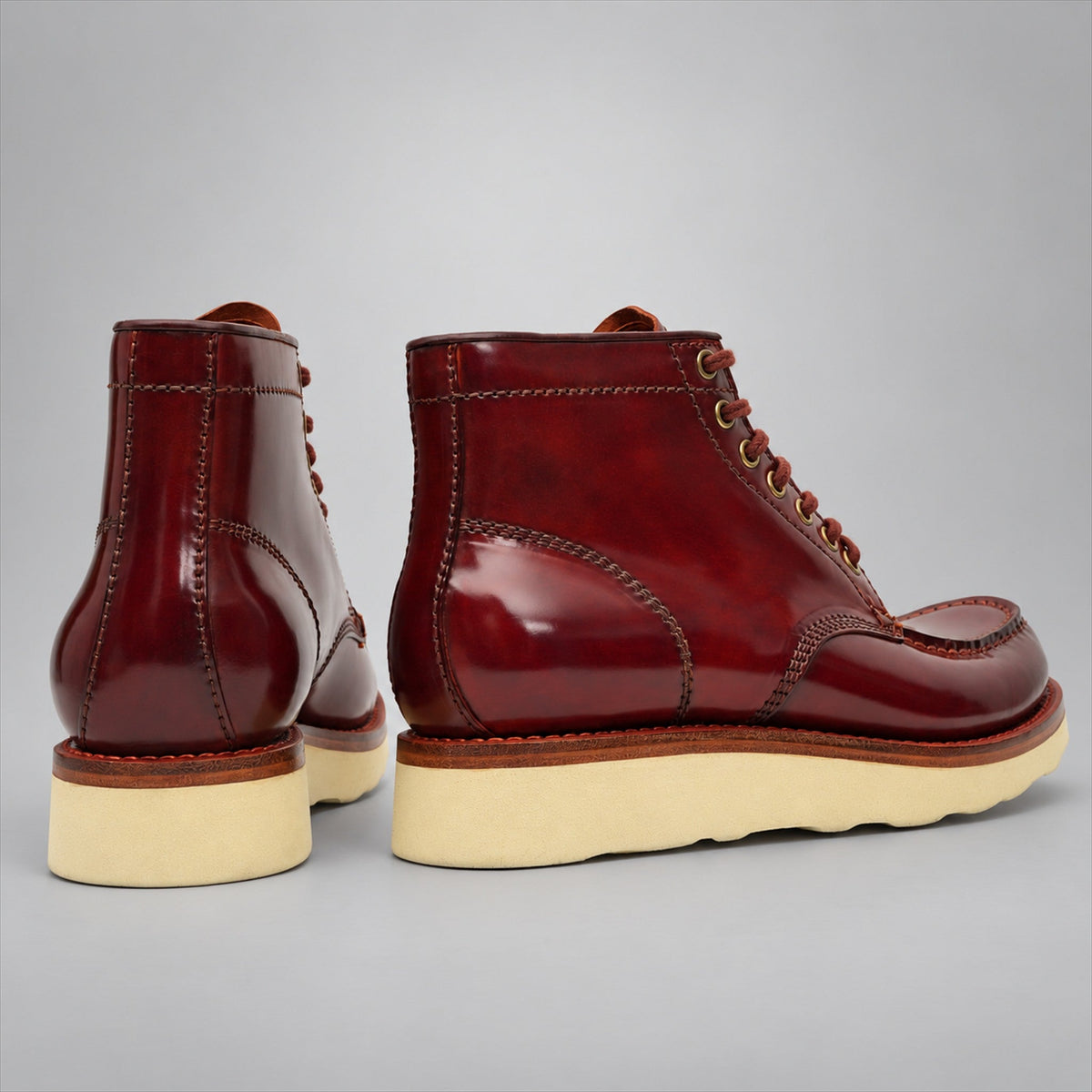 VanPasch 267129C Brown horsebutt leather footwear, rear view