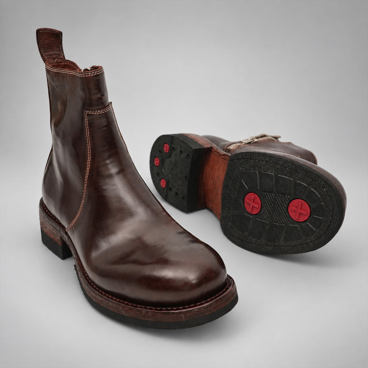 VanPasch 262321A Coffee horsebutt leather boots, 06-VanPasch-262321a-outsole
