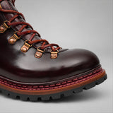 VanPasch 267125C Wine Red horsebutt leather footwear, toe detail view