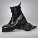 VanPasch 262321B Black horsebutt leather boots, 08-VanPasch-262321b-stacked