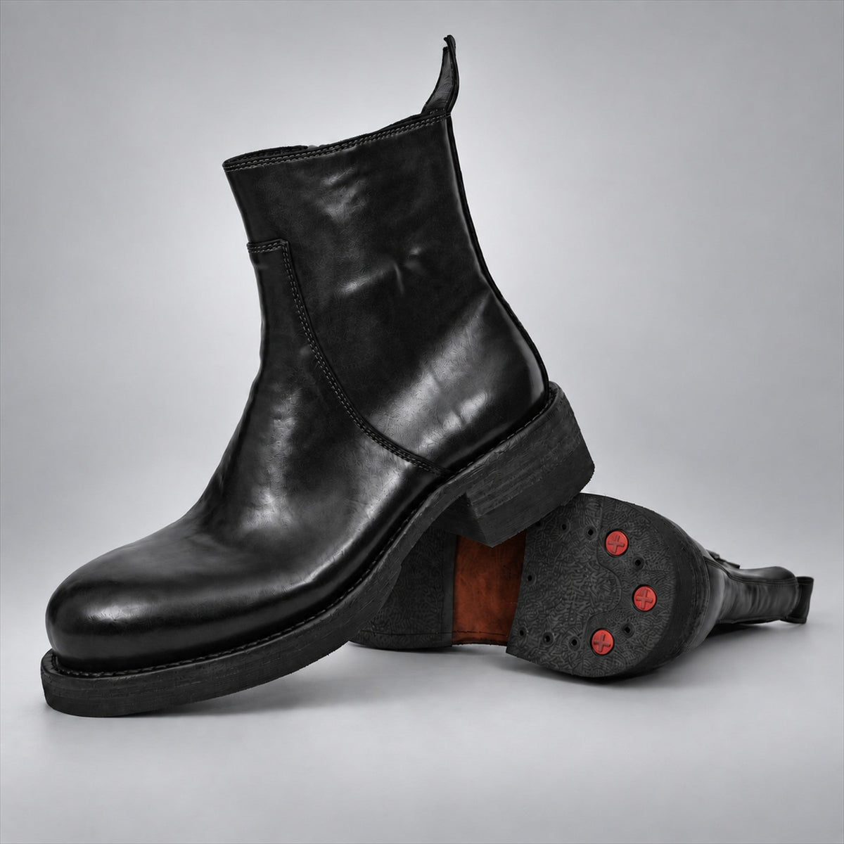 VanPasch 262321B Black horsebutt leather boots, 08-VanPasch-262321b-stacked
