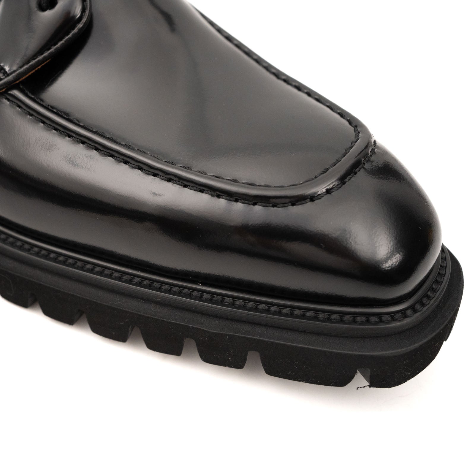 Apron-Toe Lace-Up Boots