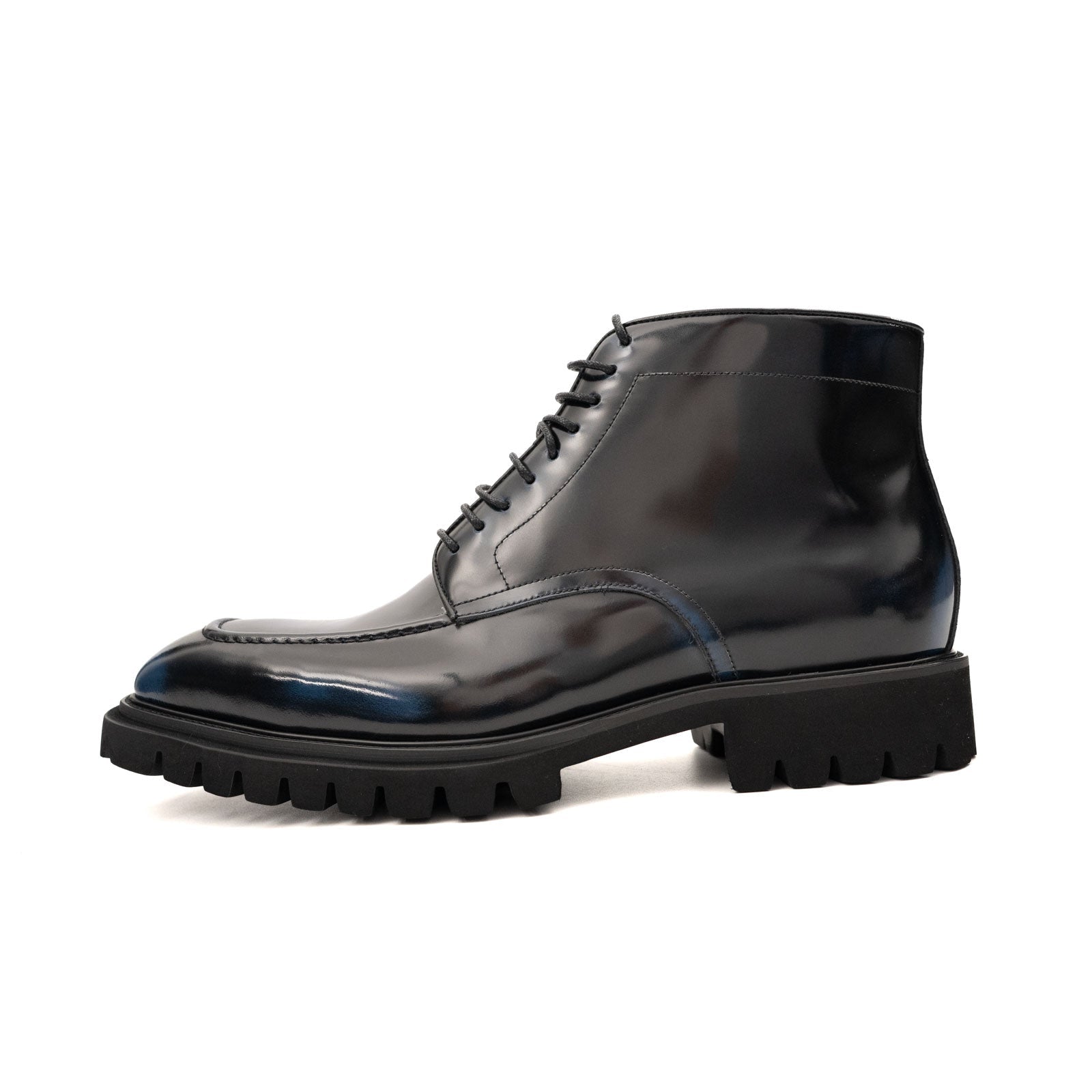 Apron-Toe Lace-Up Boots