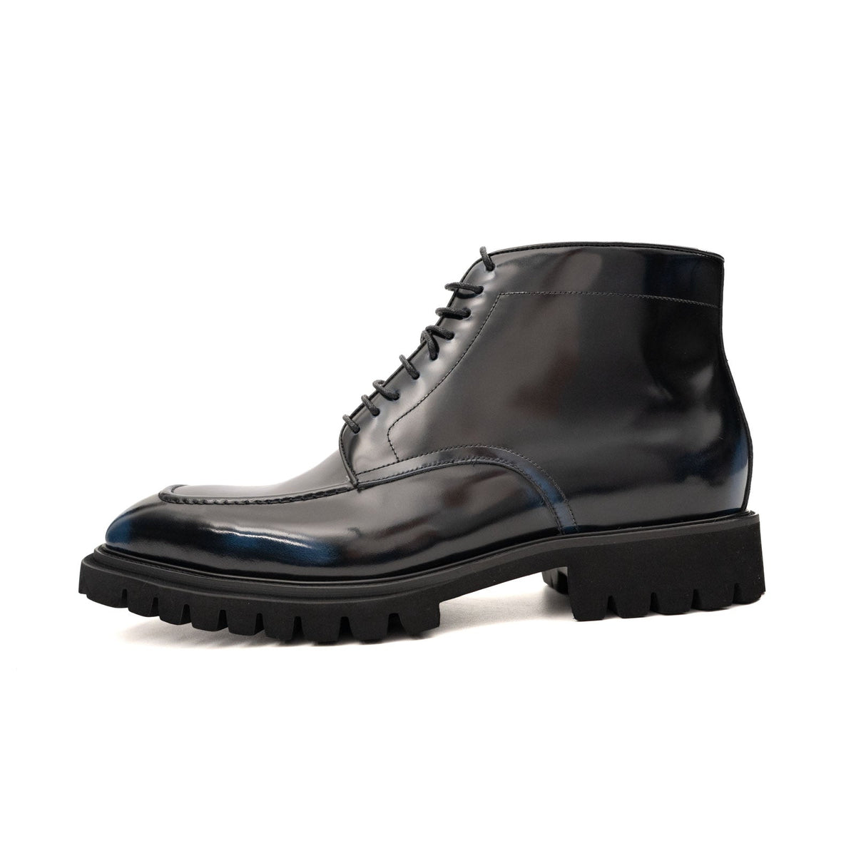 Apron-Toe Lace-Up Boots