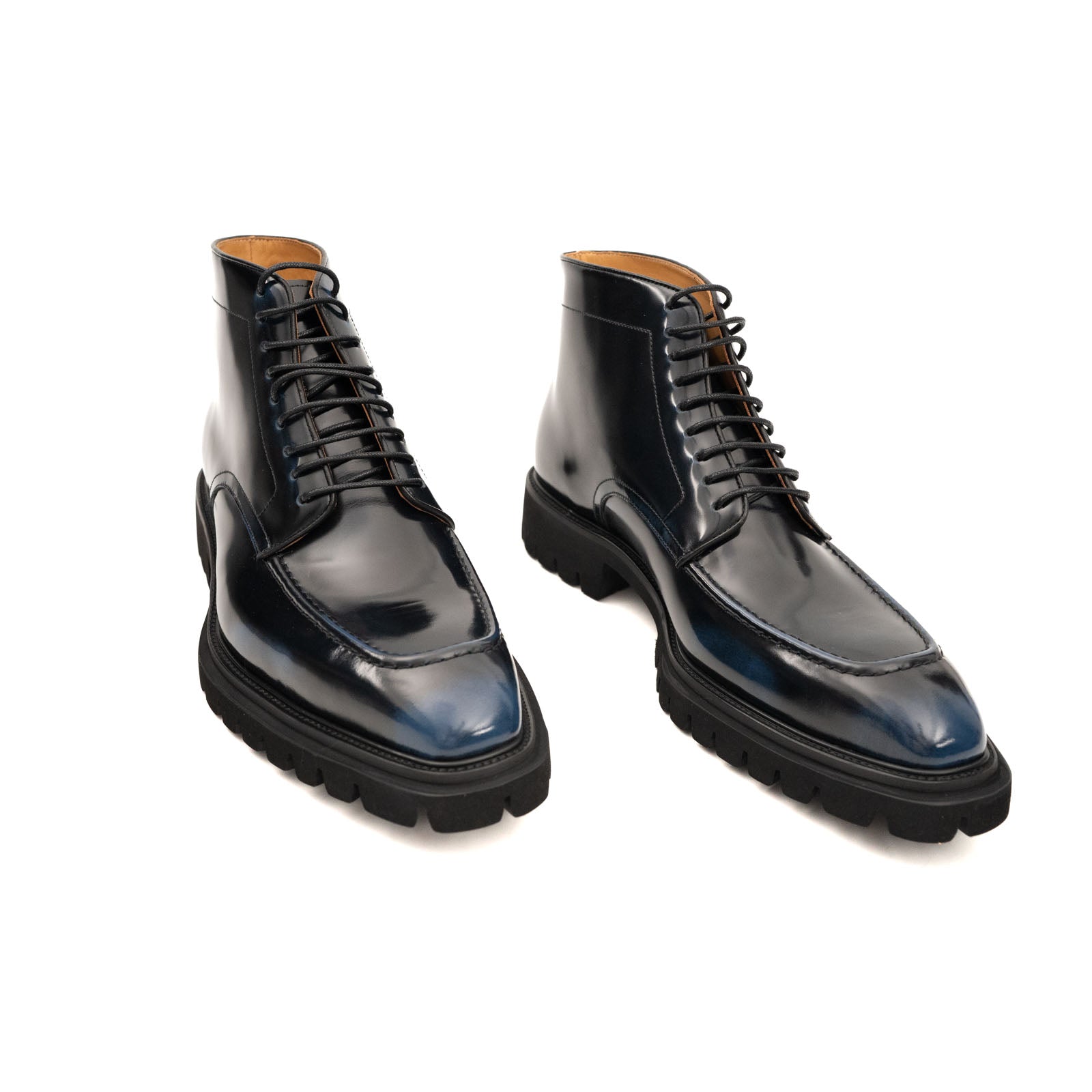 Apron-Toe Lace-Up Boots