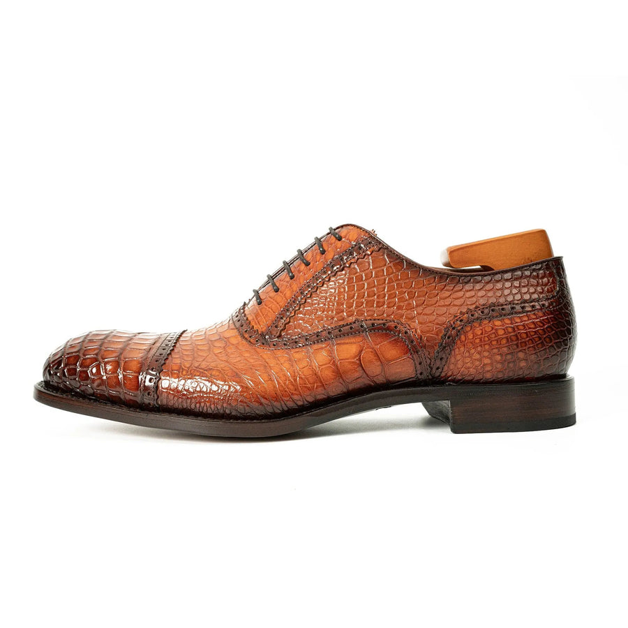 Alligator Skin Oxford Shoes Brown VanPasch