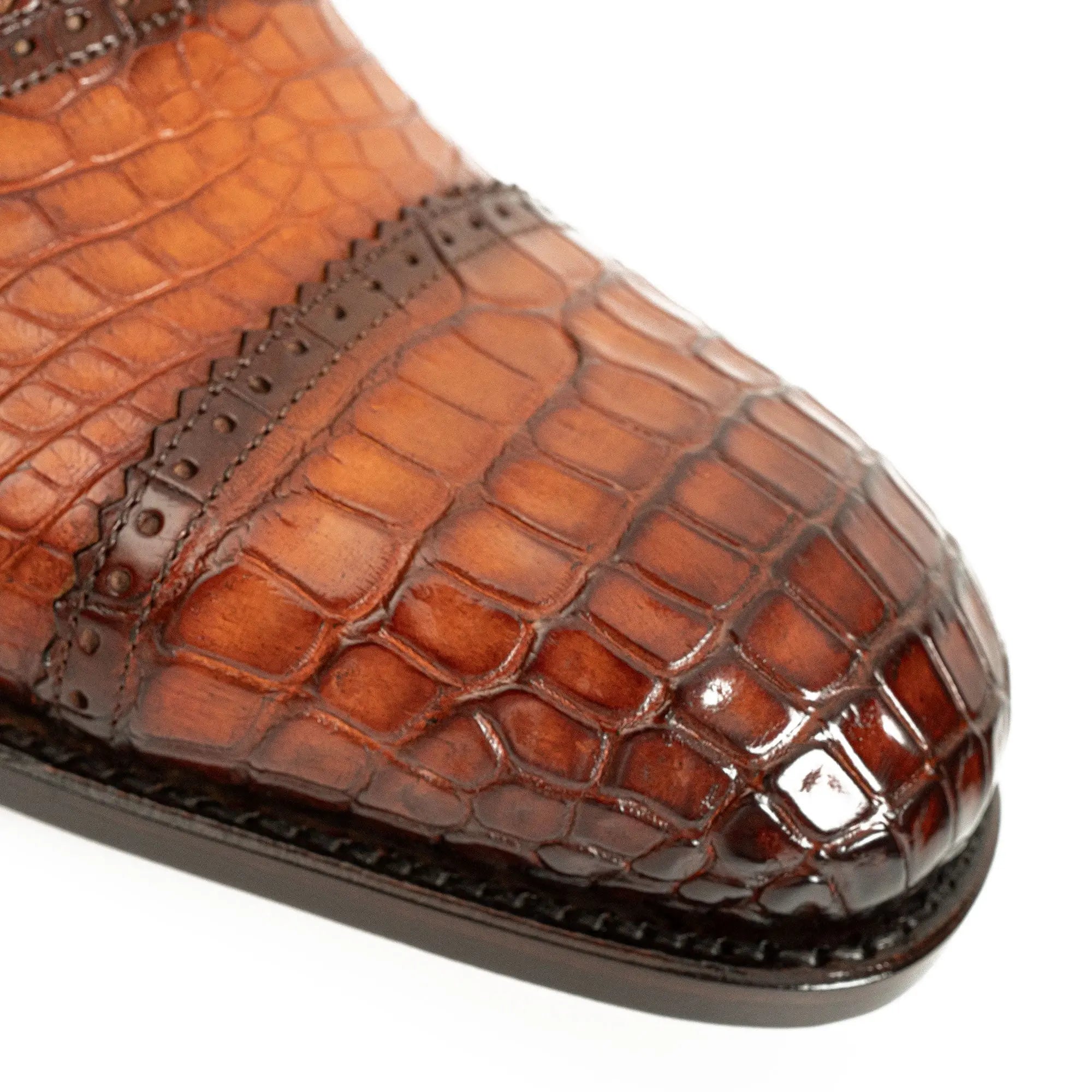 Alligator Skin Oxford Shoes Brown VanPasch