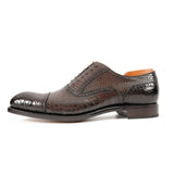 Alligator Skin Oxford Shoes Coffee VanPasch