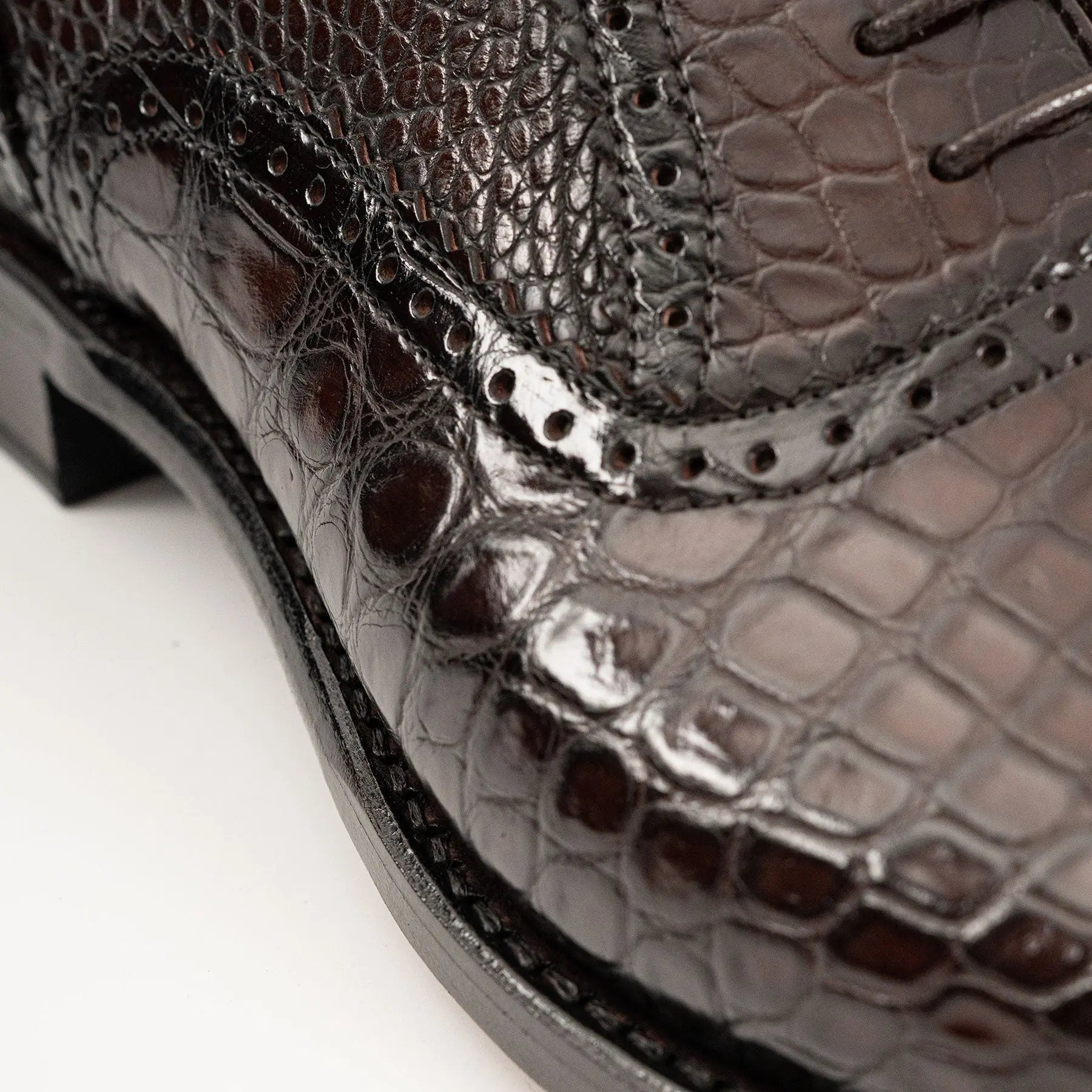 Alligator Skin Oxford Shoes Coffee VanPasch