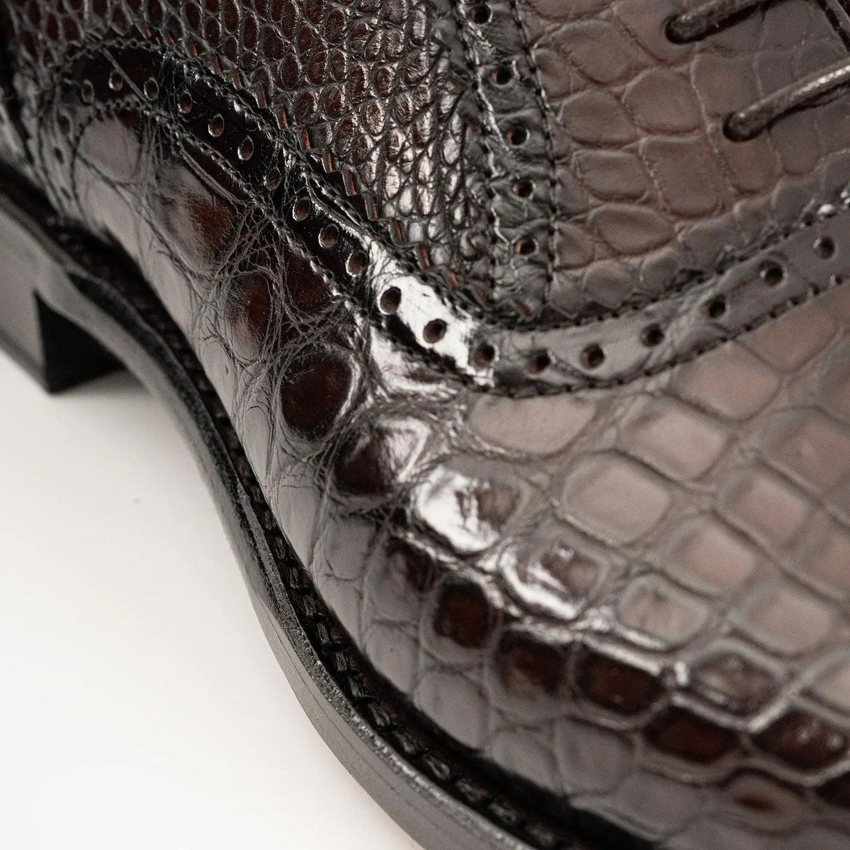 Alligator Skin Oxford Shoes Coffee VanPasch