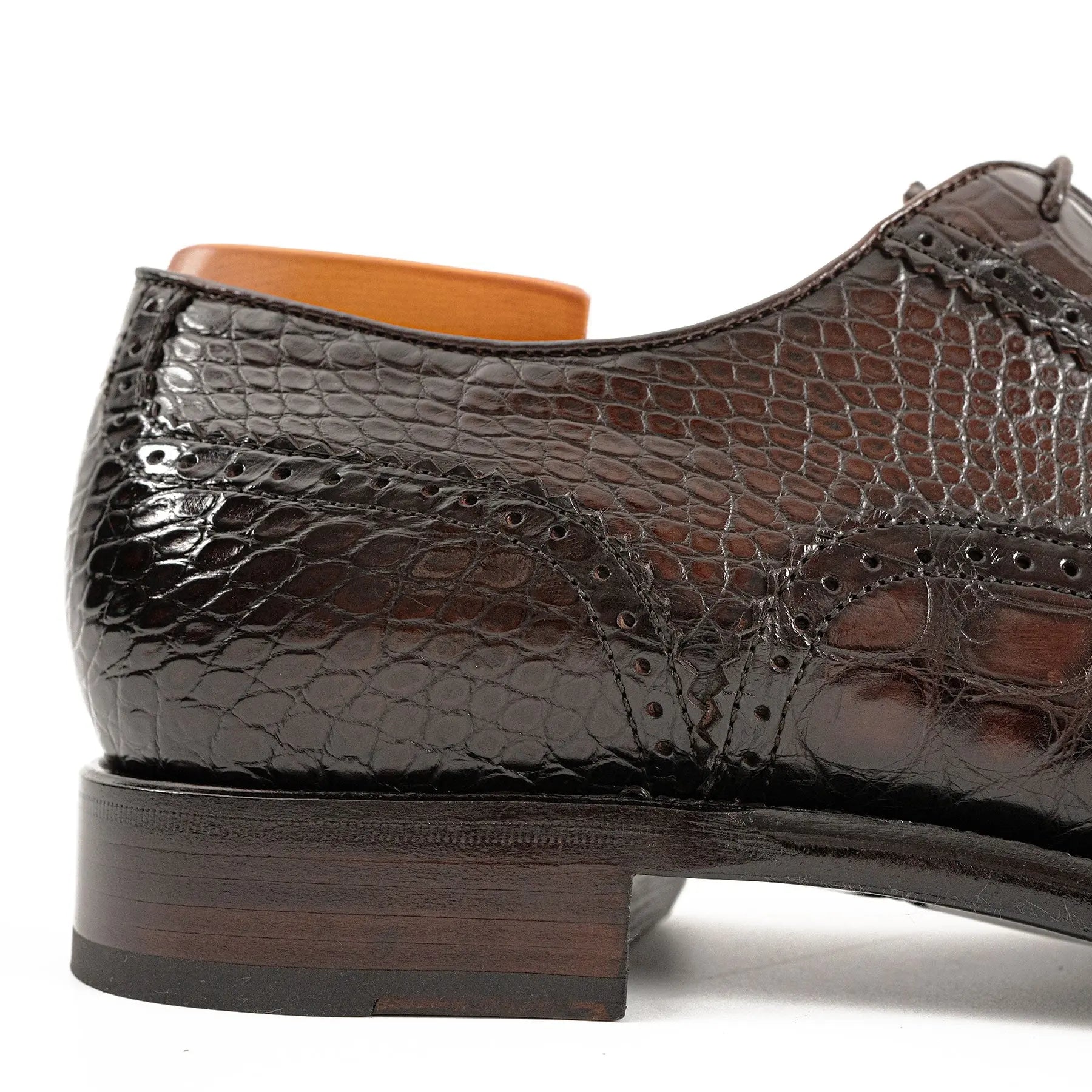 Alligator Skin Oxford Shoes Coffee VanPasch