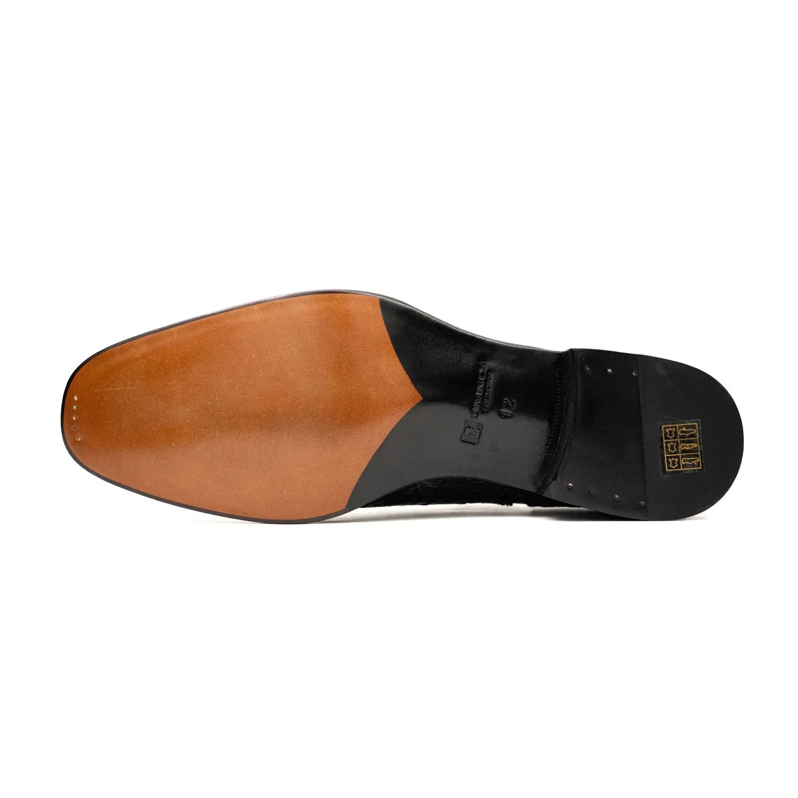 Dark Croc-Embossed Cap-Toe Oxford