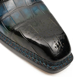 BLUE Crocodile Oxford Shoes Goodyear Norwegian 8015 VanPasch