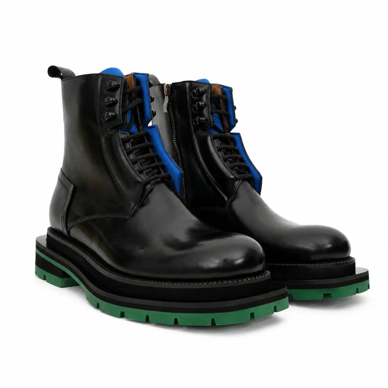 Black Blue Green Platform Boot