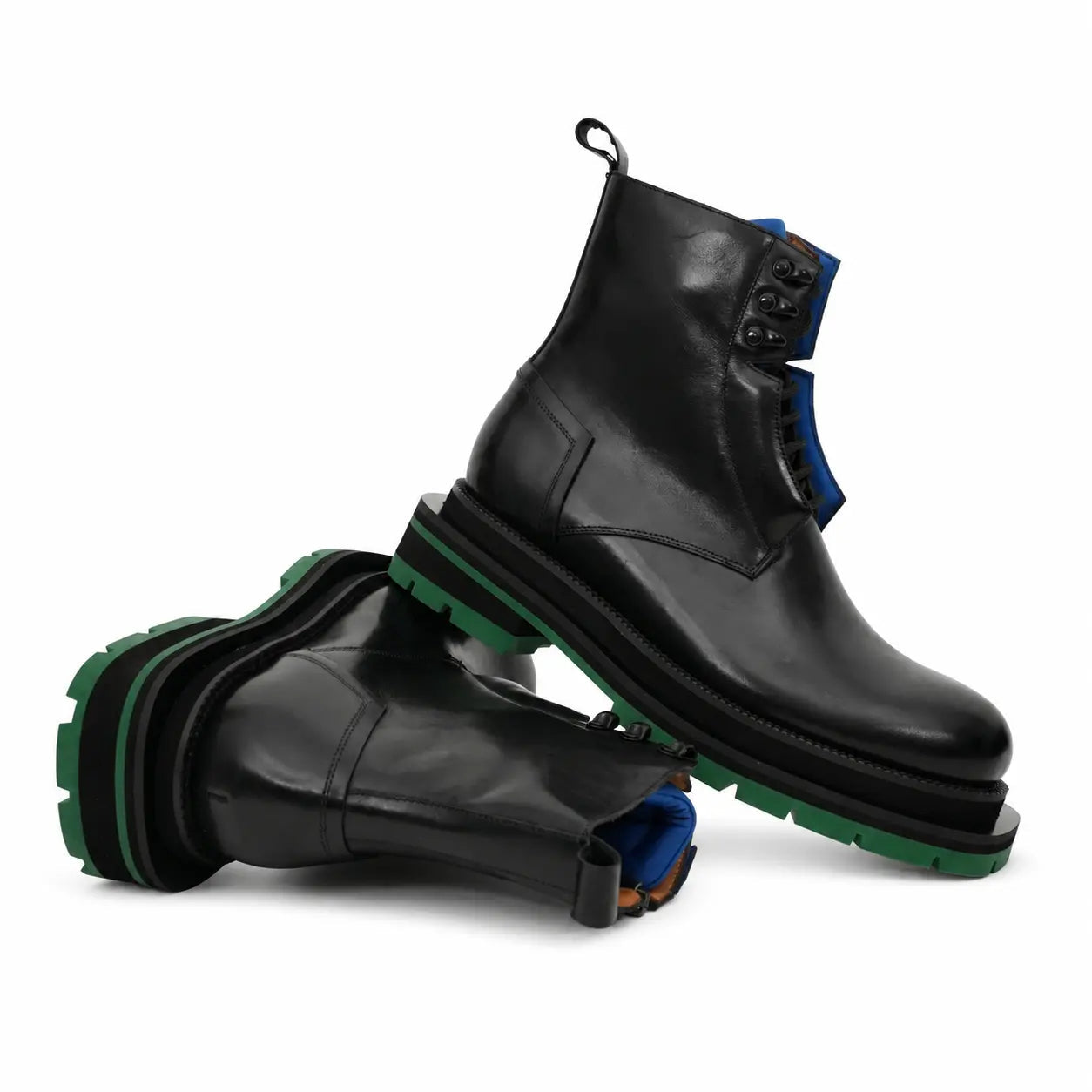 Black Blue Green Platform Boot