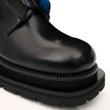 Black Blue Lug Sole Derby Shoes