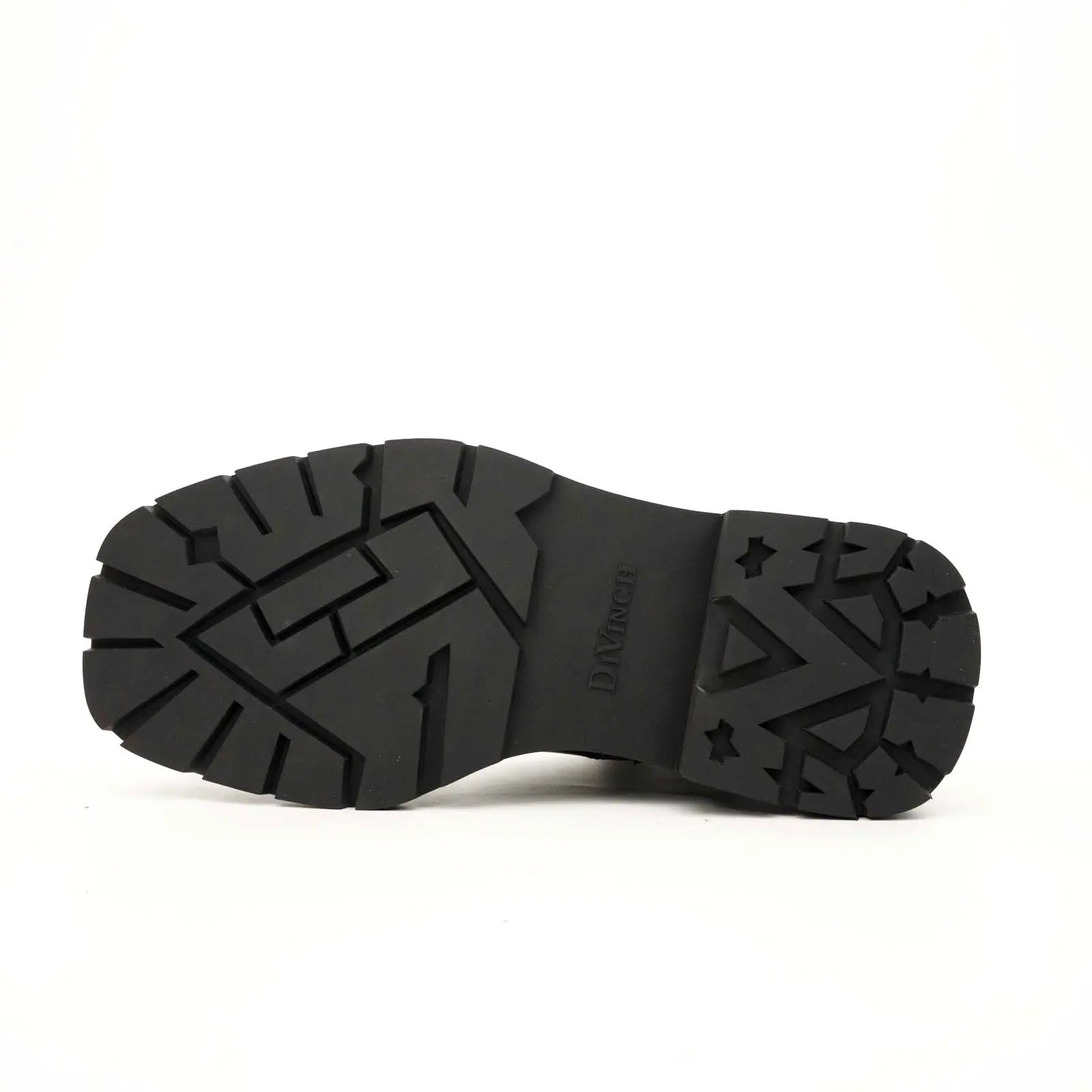 Black Blue Lug Sole Leather Boots