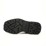 Black Blue Lug Sole Leather Boots