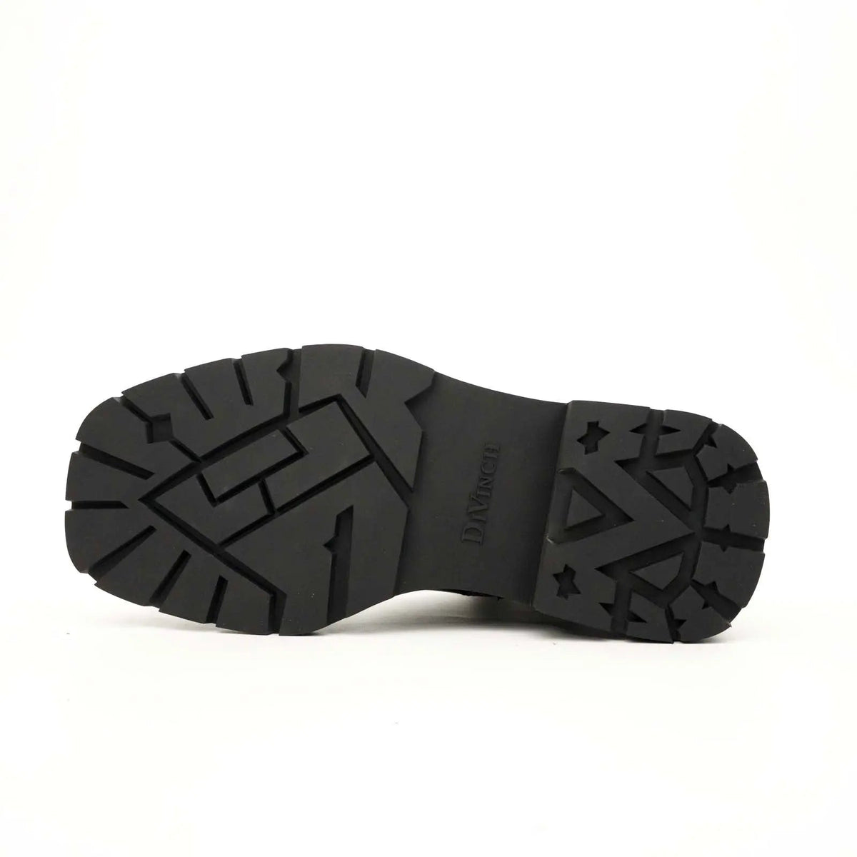 Black Blue Lug Sole Leather Boots