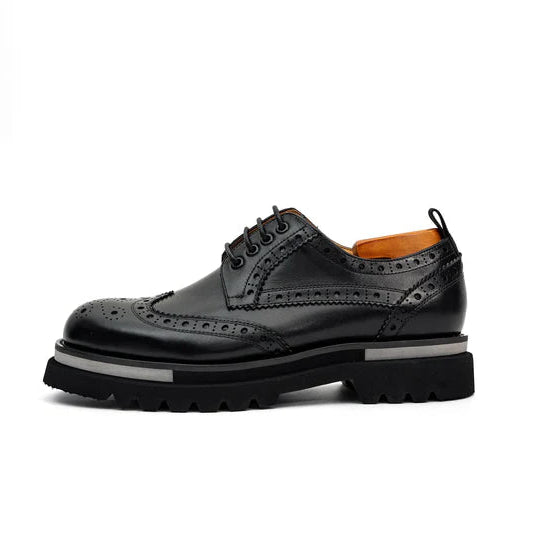 Burnished Brogue Lug-Sole Derby