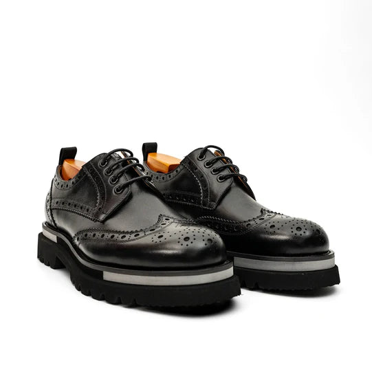 Burnished Brogue Lug-Sole Derby