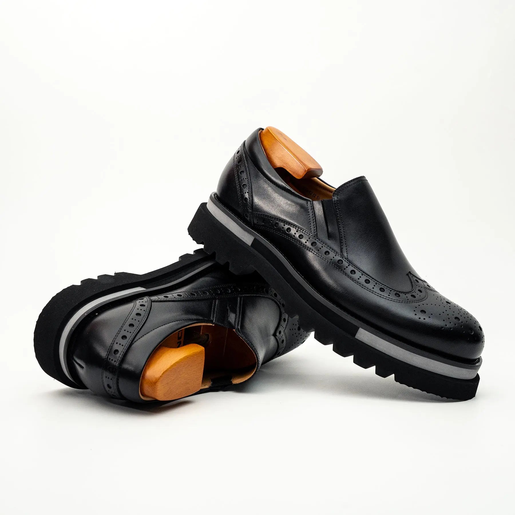 Burnished Brogue Lug-Sole Loafer