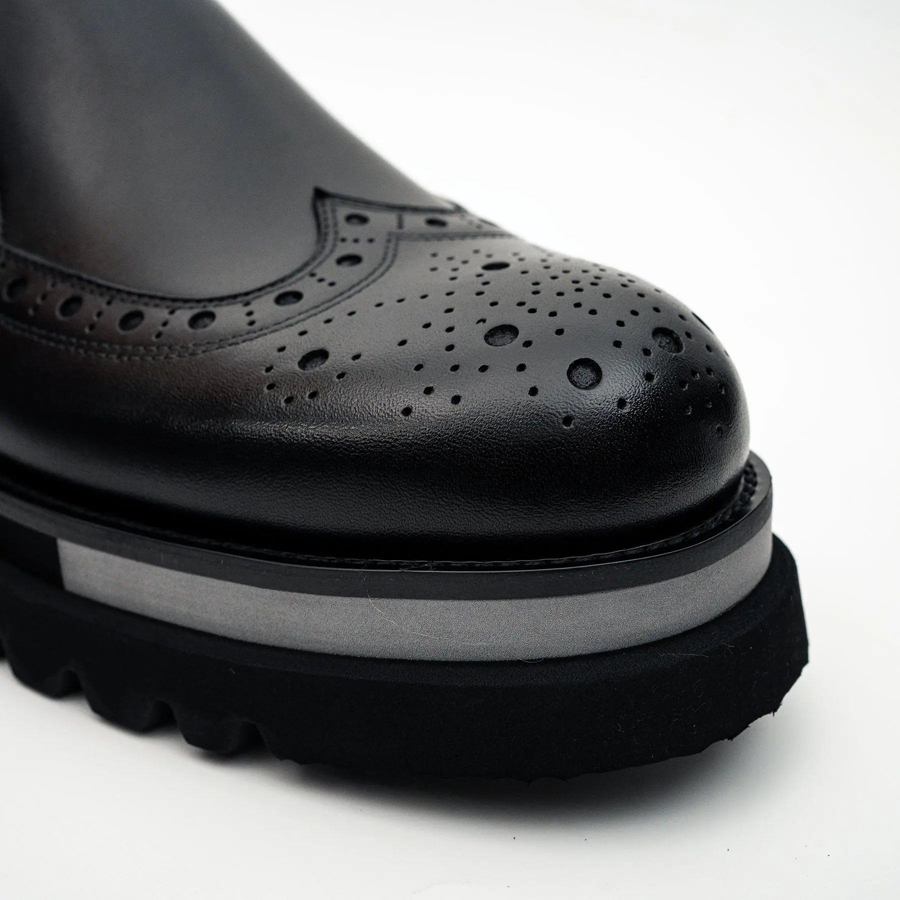 Burnished Brogue Lug-Sole Loafer