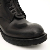 Black Calf Leather Combat Boots VanPasch