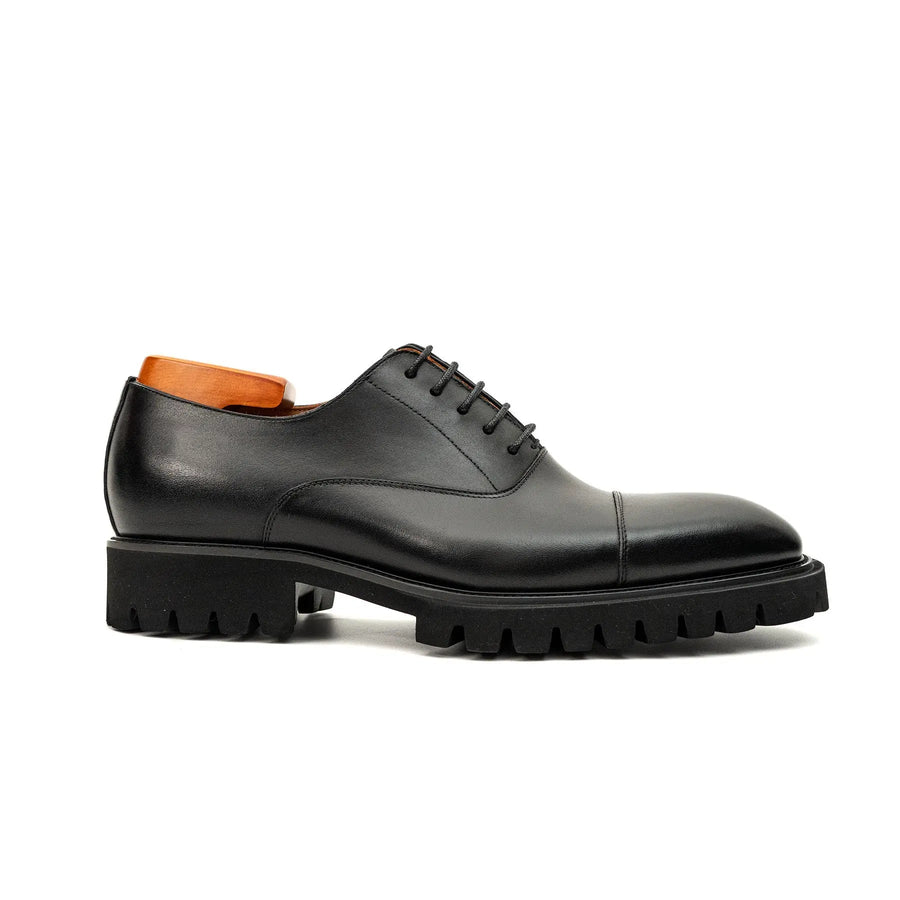 Black Calf Lug-Sole Oxford
