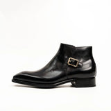Black Calfskin Monk Strap Boot VanPasch