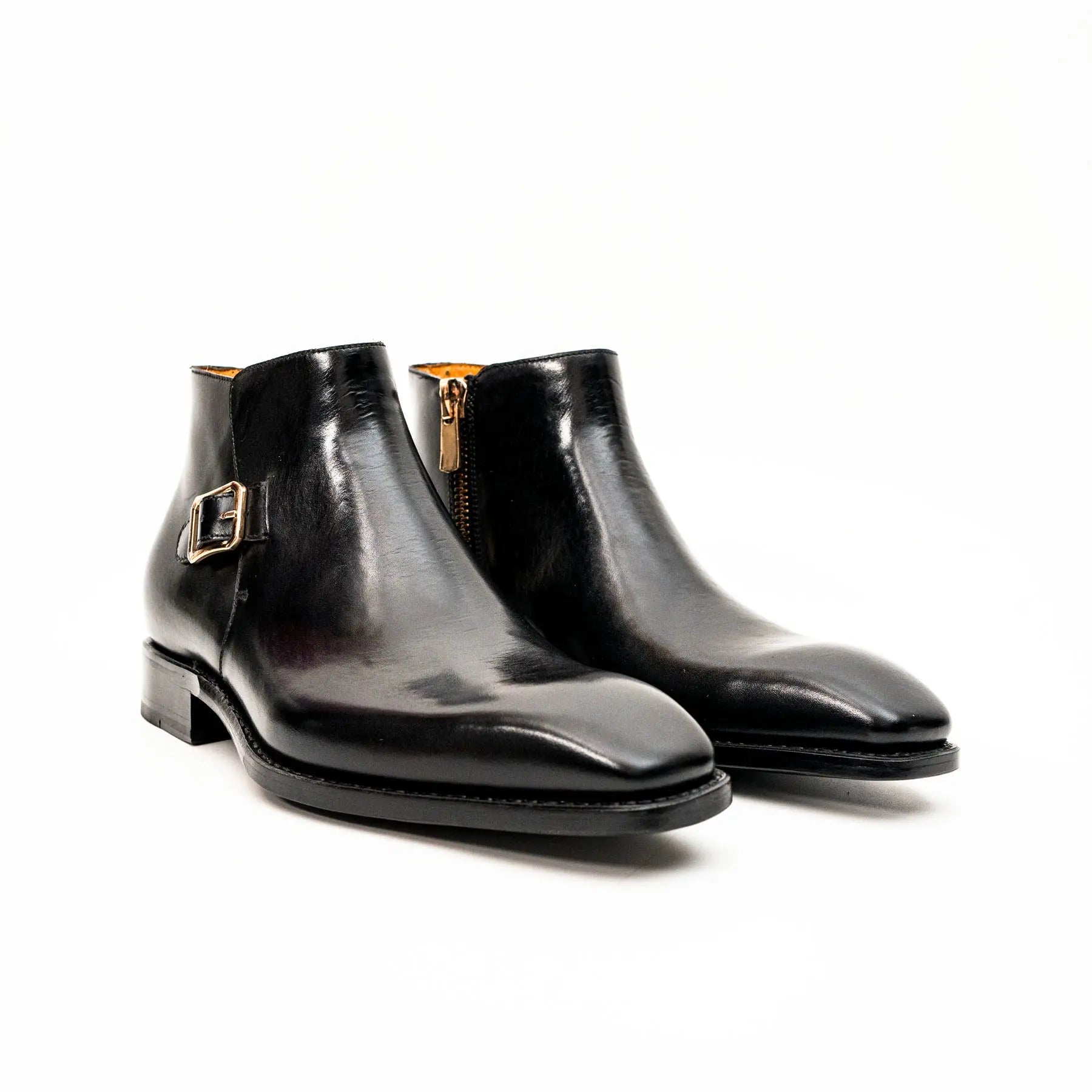 Black Calfskin Monk Strap Boot VanPasch