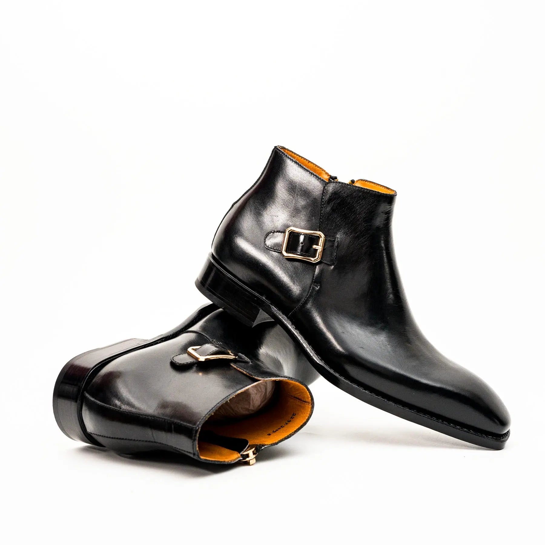 Black Calfskin Monk Strap Boot VanPasch