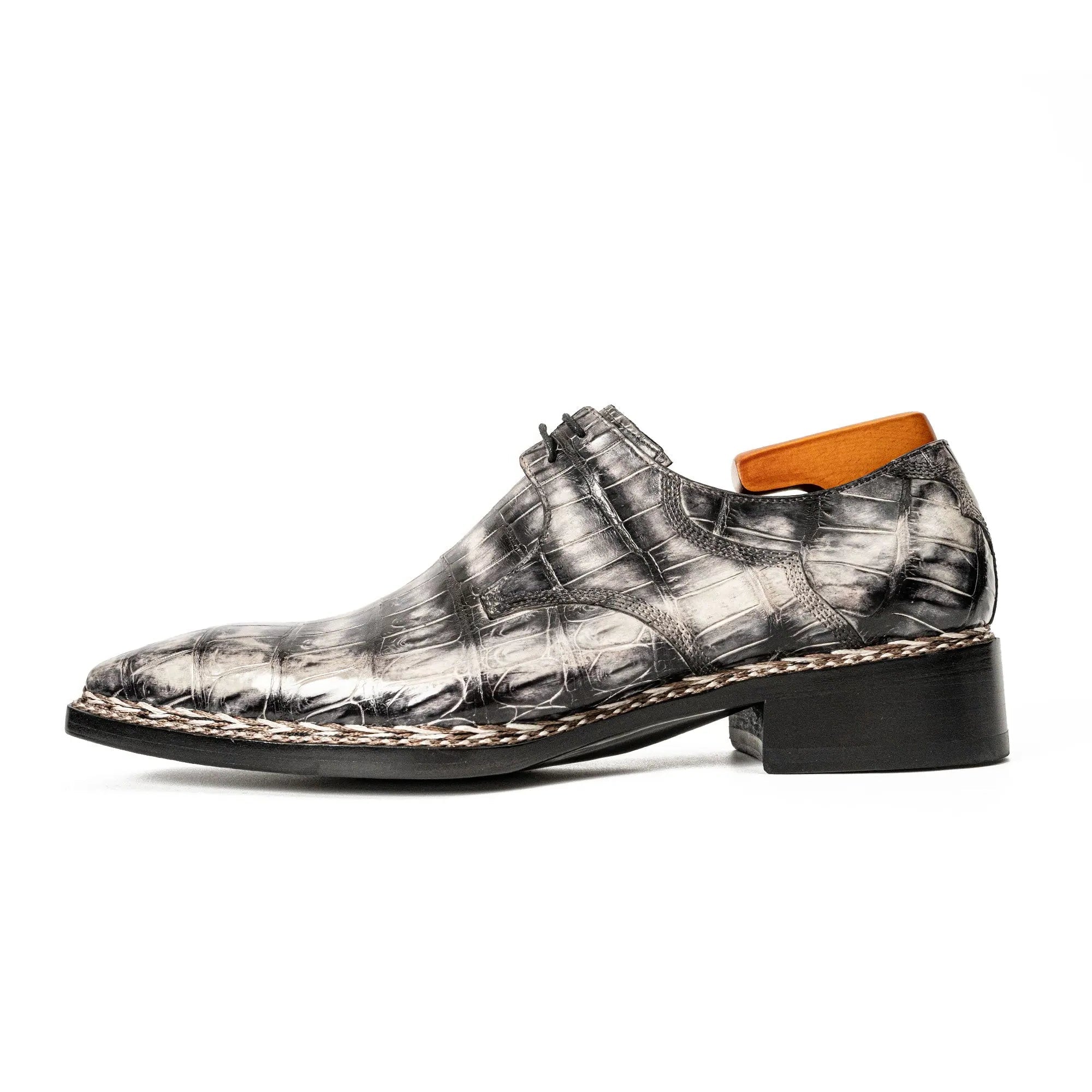 Black Croc-Pattern Norwegian Oxford VanPasch
