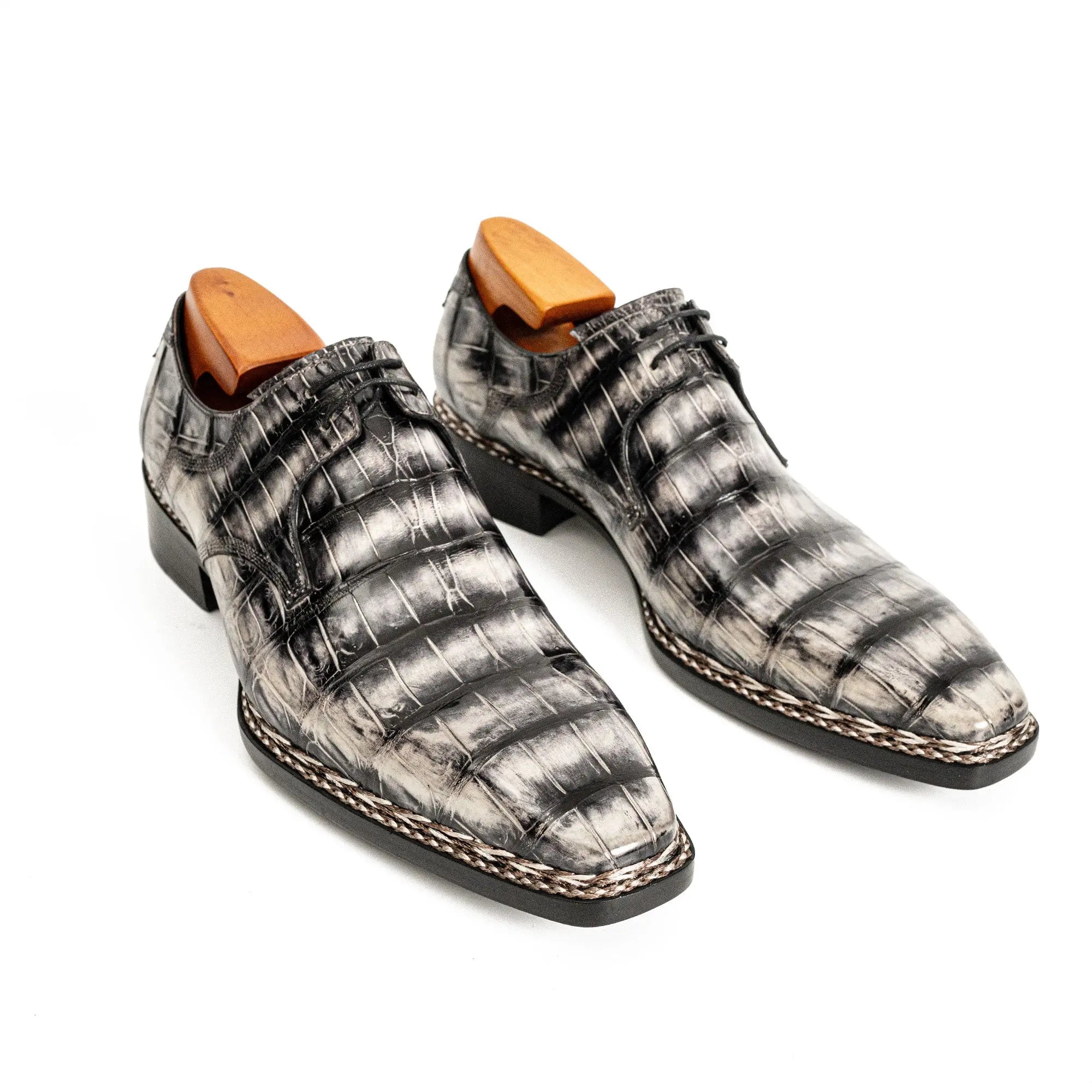 Black Croc-Pattern Norwegian Oxford VanPasch