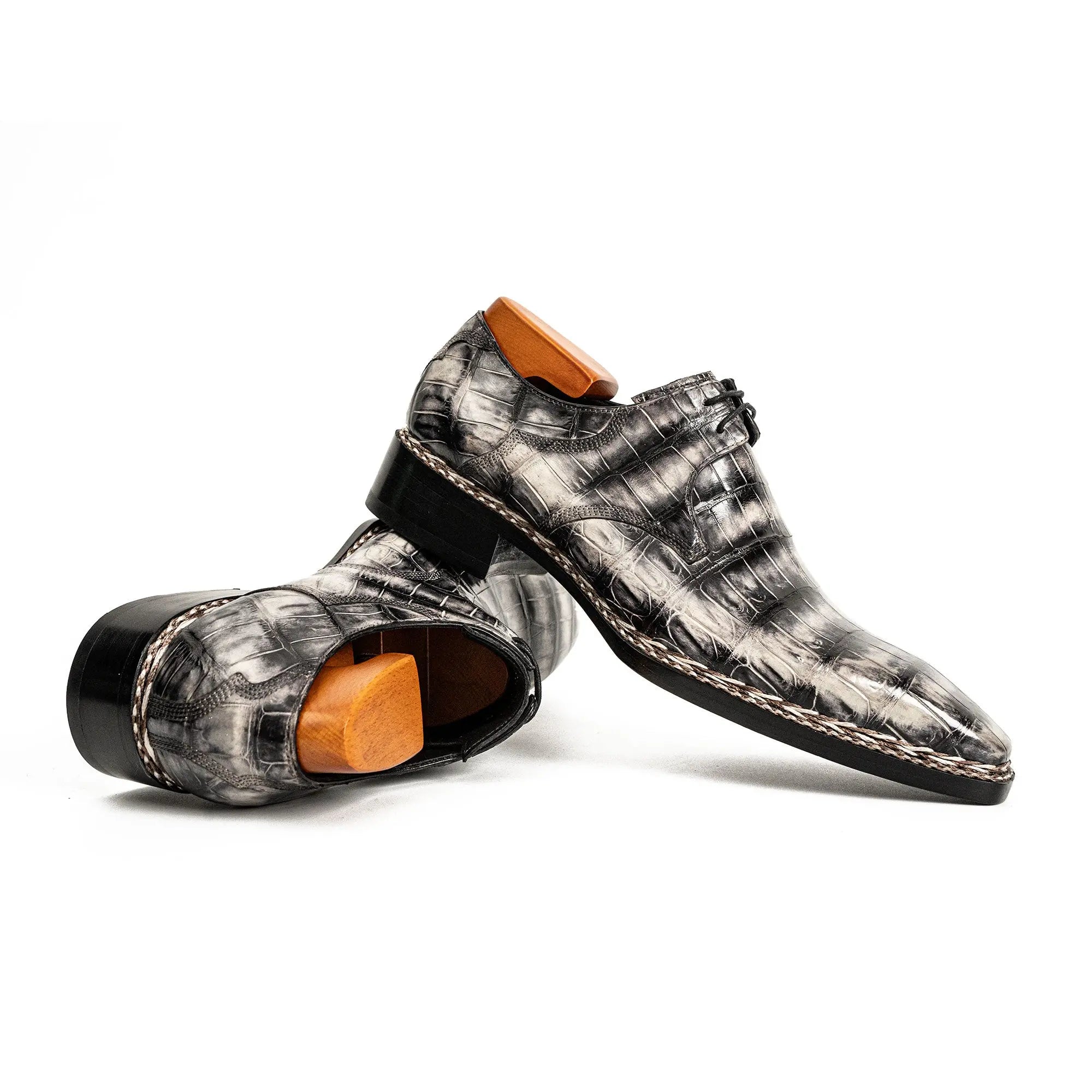 Black Croc-Pattern Norwegian Oxford VanPasch